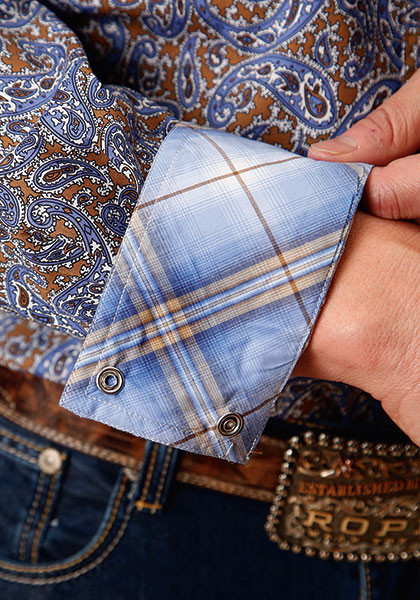Roper 2386 Stretch Medallion Paisley (Red) - Men's Western Shirt