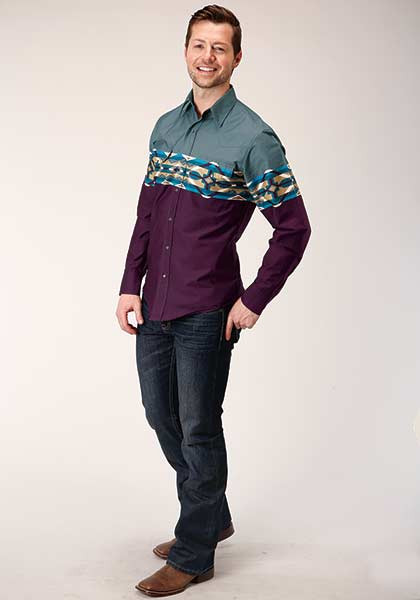 Roper 1812 Aztec Border (Black) - Men's Western Shirt main image 1