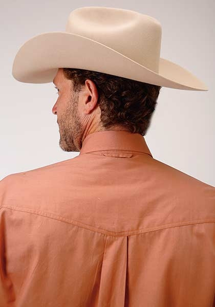 Roper Big & Tall Long Sleeve Western Shirt ~ ORANGE