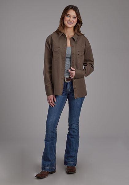 Cassidy Western Shirt - Army Pigment Dyed