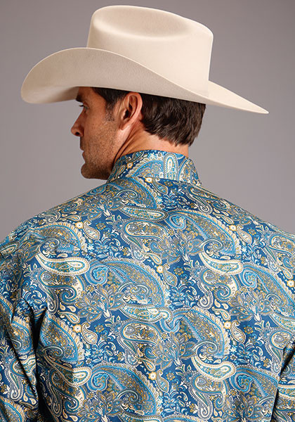 Stetson 2572 Medallion Paisley (Wine) - Men's Western Shirt