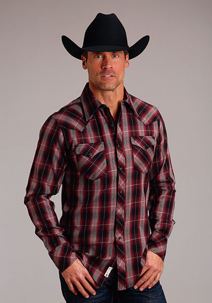 Stetson 2558 Classic Denim (Cream) - Men's Western Shirt