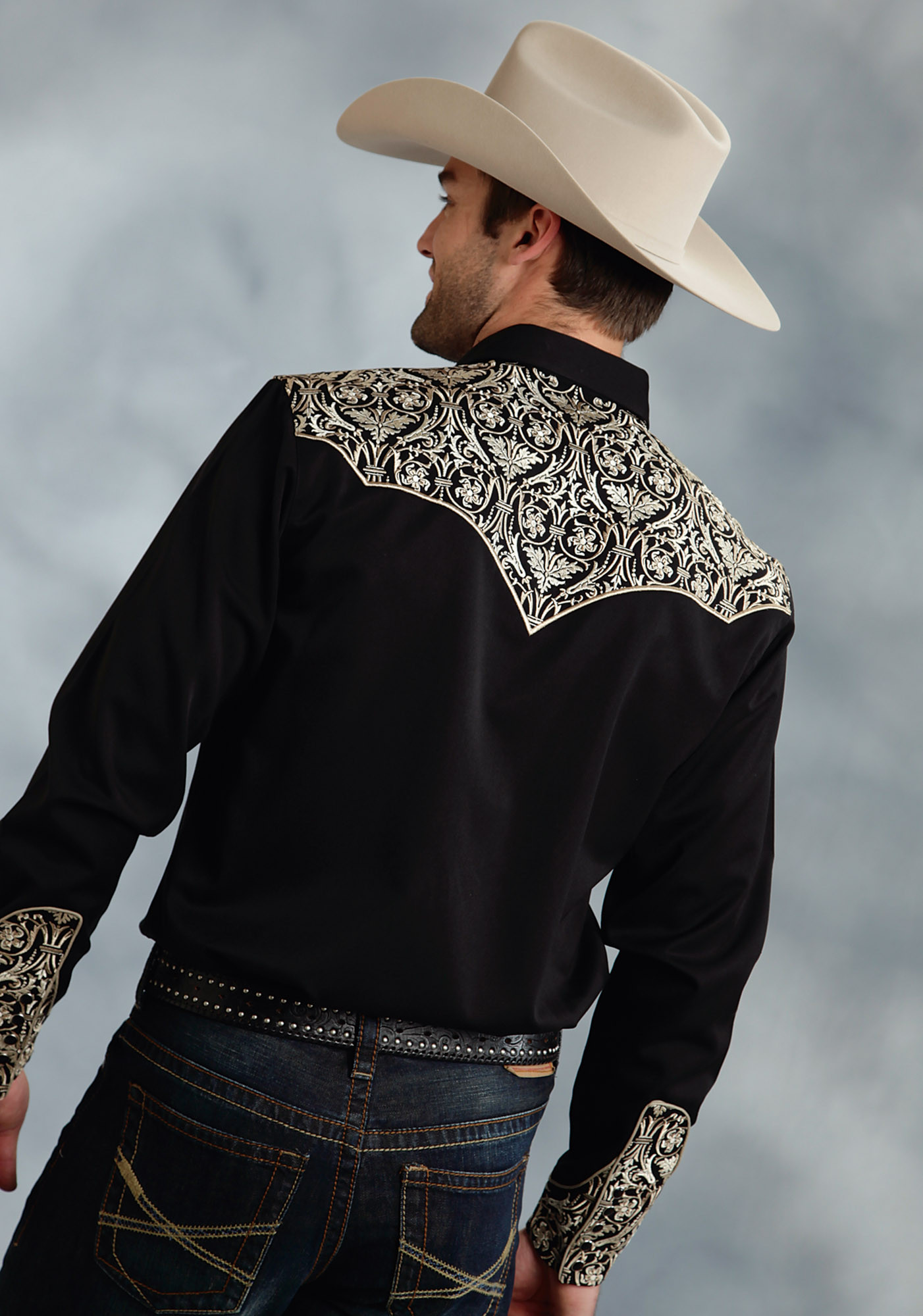 Mens Embroidered Western Shirt - Filigree