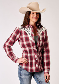Womens Roper Western Shirt ~ RED PLAID,