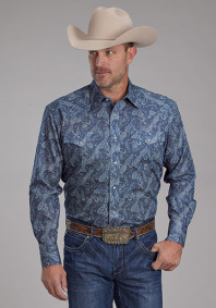 Pearl Snap Mens Western Shirt ~ RIVER PAISLEY