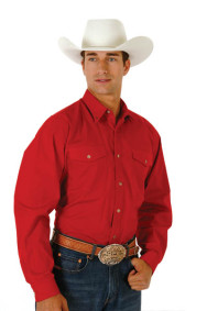 Roper Big & Tall Long Sleeve Western Shirt ~ Red