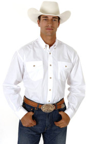 Roper Big & Tall Long Sleeve Western Shirt ~ White