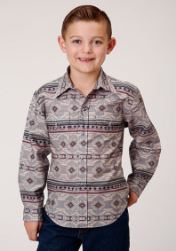 Boys Western Cowboy Snap Shirt ~ BLANKET AZTEC