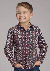 Boys Western Cowboy  Snap Shirt ~ WINTER AZTEC PRINT