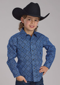 Boys Western Cowboy  Snap Shirt ~  SAPHIRE ORNAMENTAL
