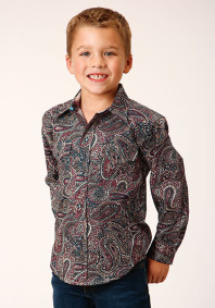  Boys Western Cowboy  Snap Shirt ~OLD TIME PAISLEY