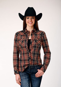 Womens Stetson Western Shirt ~ ARROW DOBBY PLAID