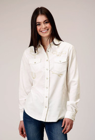 Womens Stetson Western Shirt ~ CREAM CORDUROY WESTERN BLOUSE