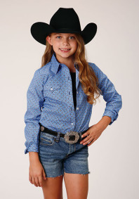 Girl's Western Cowgirl Shirt ~THISTLE FOULARD