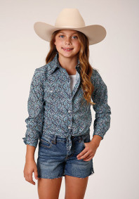 Girl's Western Cowgirl Shirt ~PEACOCK PAISLEY