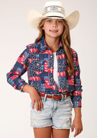 Girl's Western Cowgirl Shirt ~BANDANA PRT