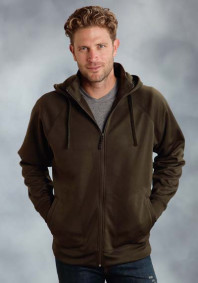 Western Sweatshirt ~ POLY FLEECE JACKET WITH COLLAR & HOOD