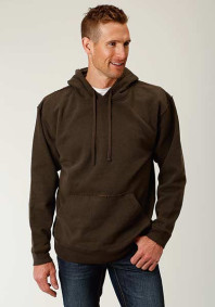 Western Sweatshirt ~ HEATHER NAVY HOODIE RAW EDGES