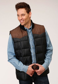 Men's Western Vest ~ QUILTED POLY-FILLED VEST