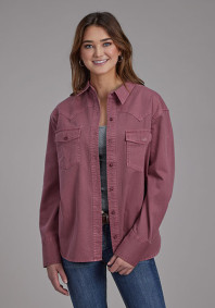 Womens Western Cowgirl Shirt ~ SOLID TWILL PIGMENT DYED