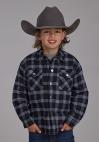 Boys Western Cowboy  Snap Shirt ~  SHERPA LINED FLANNEL SHIRT JCKT