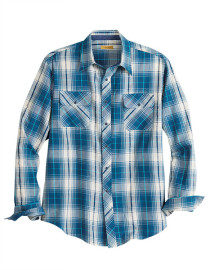 Pearl Snap Mens Western Shirt ~ RETRO DOBBY