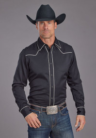 Pearl Snap Mens Western Shirt ~ RAYON BLEND TWILL SHIRT