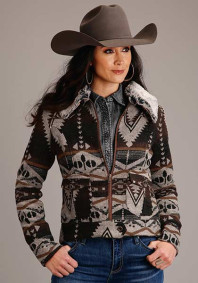 Stetson Womens BROWN AZTEC JACKET