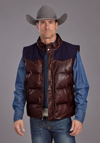 Western Vest  ~ SMOOTHED BRUNISH BROWN LEATHER VEST