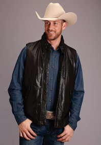 Western Vest ~ SMOOTH LEATHER REVERSIBLE CAMO PRINT