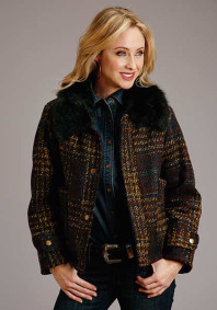 Stetson Womens  NAVY BUCKLE PLAID