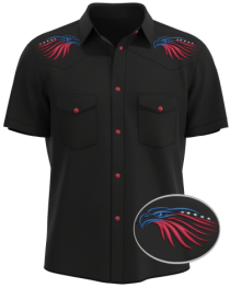 Patriot Eagle ~ Silk-Like Bamboo Western Camp Shirt