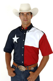 Mens Short Sleeve Western Shirt - "Texas"