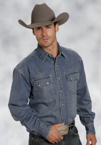 Stetson Mens Western Shirt - Blue Lagoon