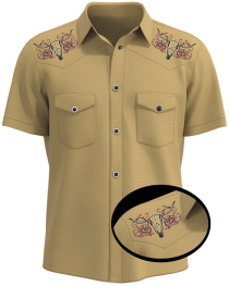 SteerHead & Barbwire Roses Cowboy Western Shirt