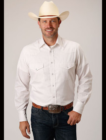 Roper Big & Tall Long Sleeve Western Shirt ~ WHITE DIAMOND STRIPE