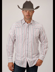 Roper Big & Tall Long Sleeve Western Shirt ~ NAVY, RED, GREY