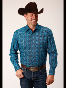 Mens Western Cowboy  Snap Shirt ~ GOTHIC MEDALLION