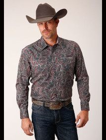 Mens Western Cowboy  Snap Shirt ~ OLD TIME PAISLEY