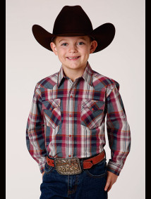 Boys Western Cowboy Snap Shirt ~ HONOR PLAID