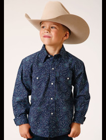 Boys Western Cowboy  Snap Shirt ~ VINTAGE PAISLEY