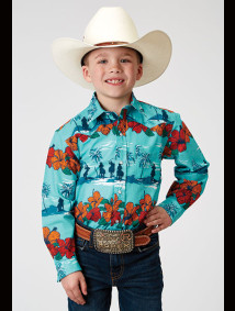 Roper Boys Western Shirt ~ HAWAIIAN PRINT