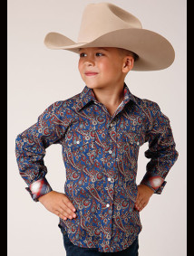 Boys Western Cowboy  Snap Shirt ~ INDEPENDENCE FOULARD