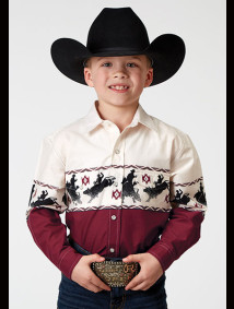 Roper Boys Western Shirt ~ BULL AZTEC BORDER