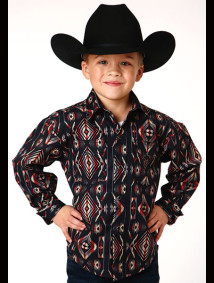 Boys Western Cowboy  Snap Shirt ~ BLANKET STRIPE
