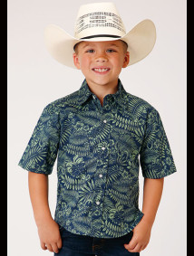 Boys Western Cowboy  Snap Shirt ~ LUCKY TROPICAL PRINT