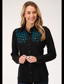 Womens Western Embroidered Old West ~ Turquoise Horseshoe