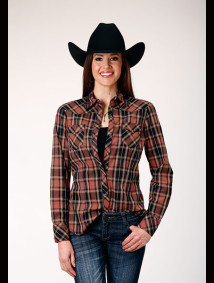 Womens Stetson Western Shirt ~ ARROW DOBBY PLAID