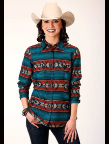 Womens Western Blouse ~ OMBRE AZTEC