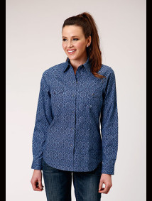 Women's Long Sleeve Western  Shirt ~ MEDALLION PAISLEY